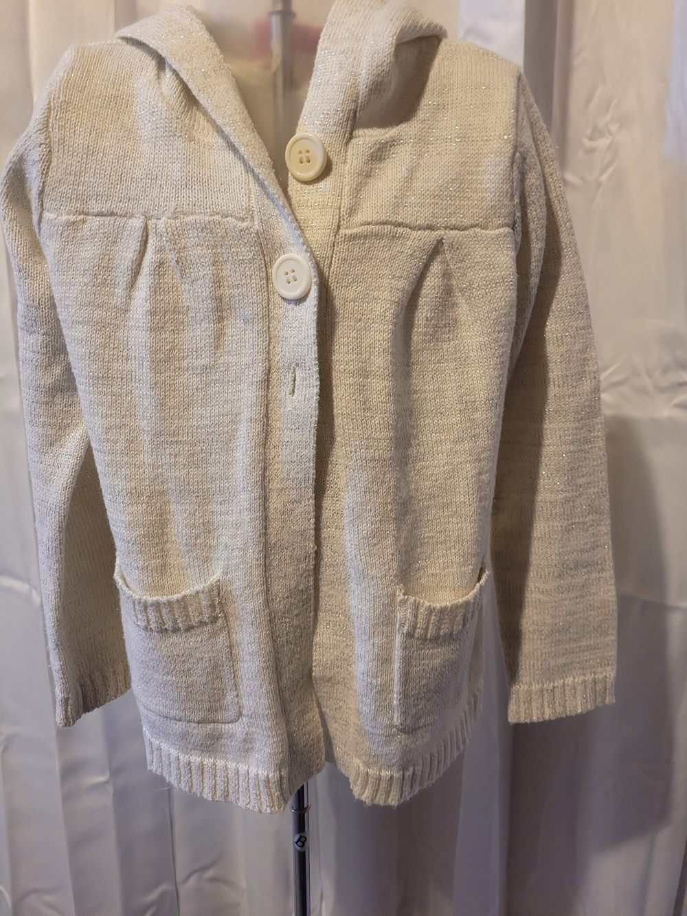 Sugar Cream Knit Button-Front Cardigan